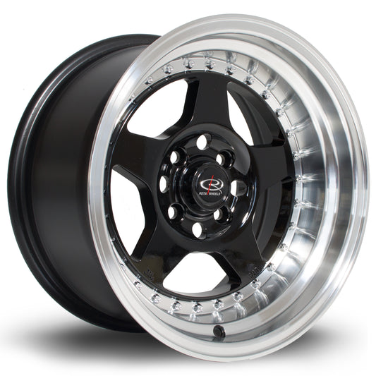 Rota Kyusha, 15 x 8 inch, 4x100 PCD, ET0, RLBlack, Single Wheel