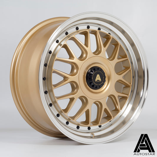 Autostar Monza, 18 x 8.5 inch, 5x112~5x120 PCD, ET45, RLGold, Single Wheel