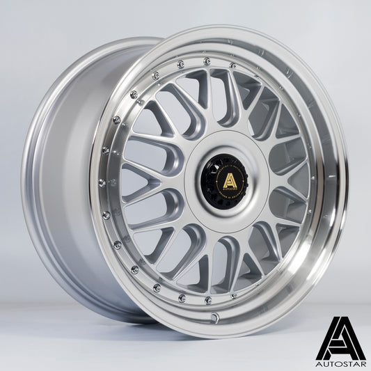 Autostar Monza, 18 x 8.5 inch, 5x112~5x120 PCD, ET45, RLSilver, Single Wheel