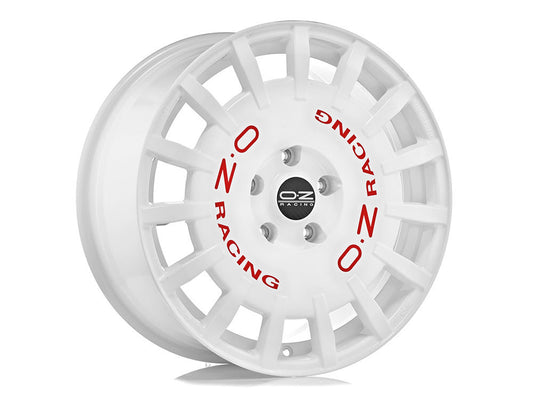 RALLY RACING 7,5x18 ET 35 5x112 OZ RACING RACE WHITE RED LETTERING Single Wheel