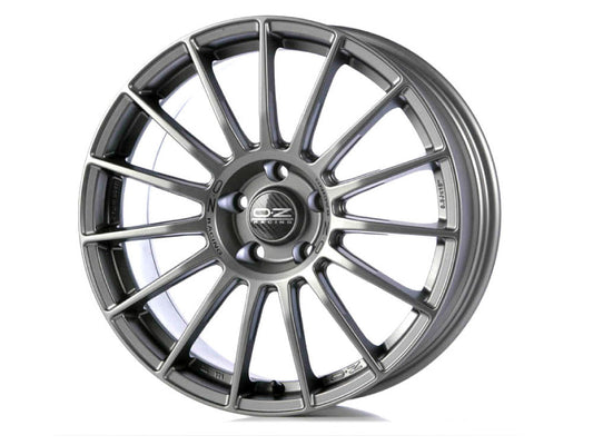 SUPERTURISMO LM 7,5x18 ET 50 5x112 OZ RACING MATT GRAPHITE SILVER LETTERING Single Wheel