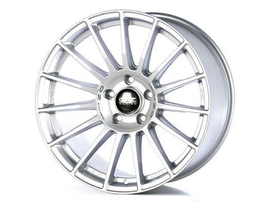 SUPERTUR. DAKAR 8,5x20 ET 40 5x114,3 OZ RACING MATT RACE SILVER BLACK LETTERING Single Wheel