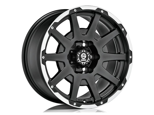 SPARCO DAKAR 7,5x17 ET 38 5x114,3 SPARCO MATT BLACK LIP POLISHED+RIVETS Single Wheel