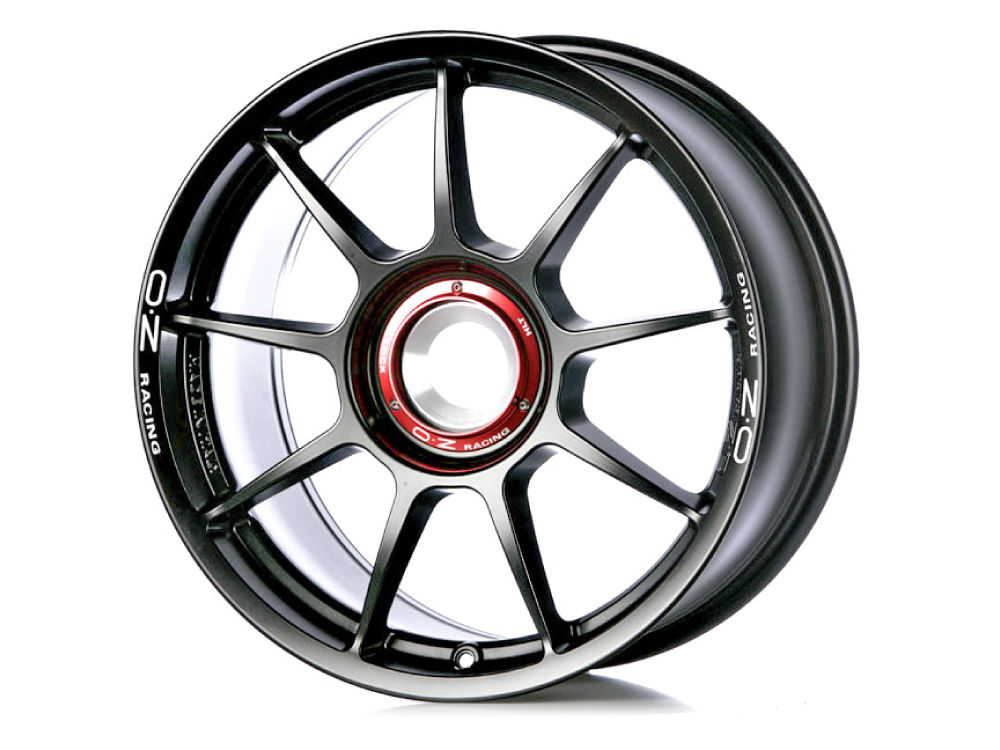 CHALLENGE HLTCL 9x18 ET 47 15x130 OZ RACING MATT BLACK WHITE LETTERING Single Wheel