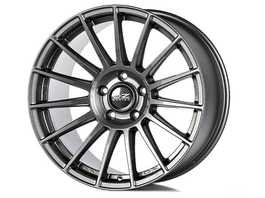 SUPERTUR. DAKAR 9x21 ET 25 5x120 OZ RACING MATT GRAPHITE SILVER LETTERING Single Wheel