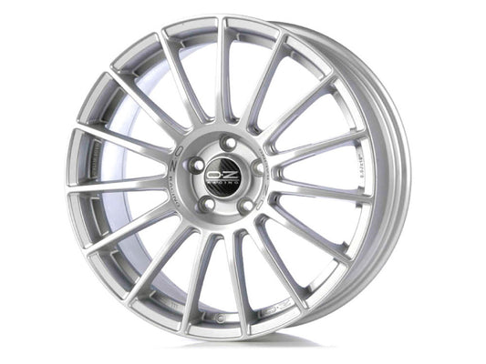 SUPERTURISMO LM 8,5x19 ET 21 5x112 OZ RACING MATT RACE SILVER BLACK LETTERING Single Wheel