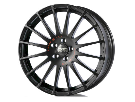 SUPERTURISMO GT 7x16 ET 37 4x100 OZ RACING MATT BLACK RED LETTERING Single Wheel