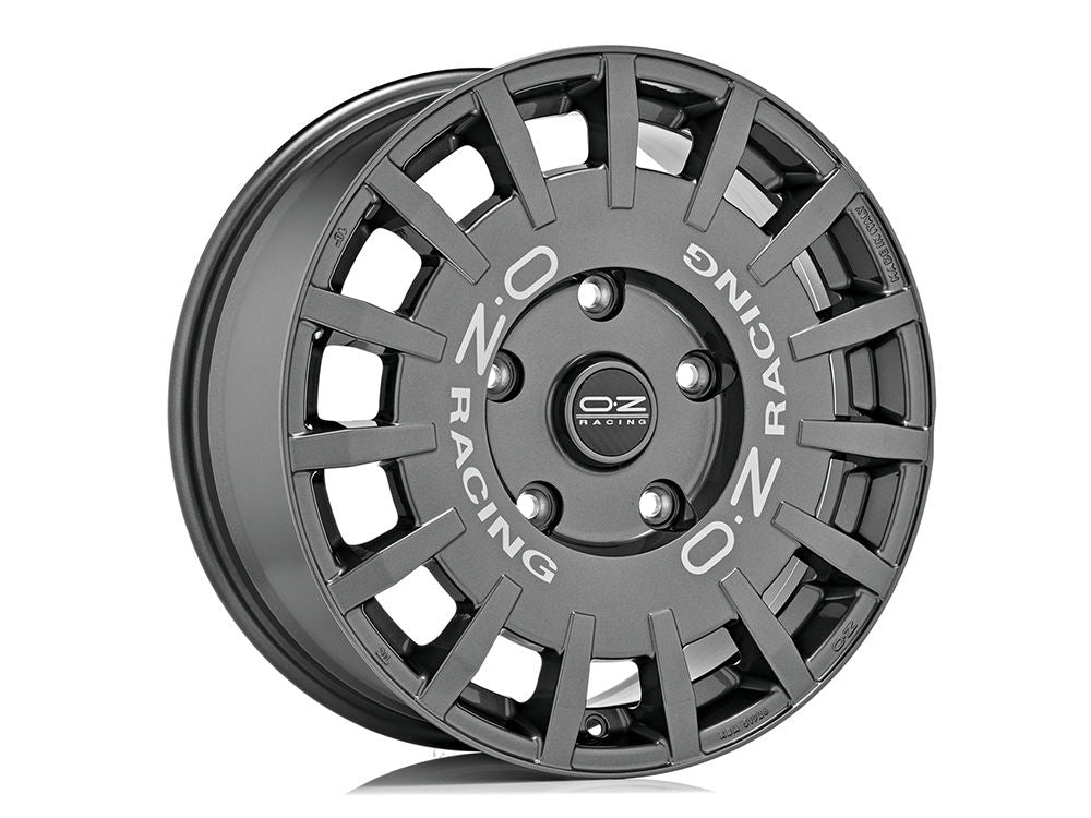 RALLY RAC. VAN 7,5x18 ET 48 5x160 OZ RACING DARK GRAPHITE SILVER LETTERING Single Wheel