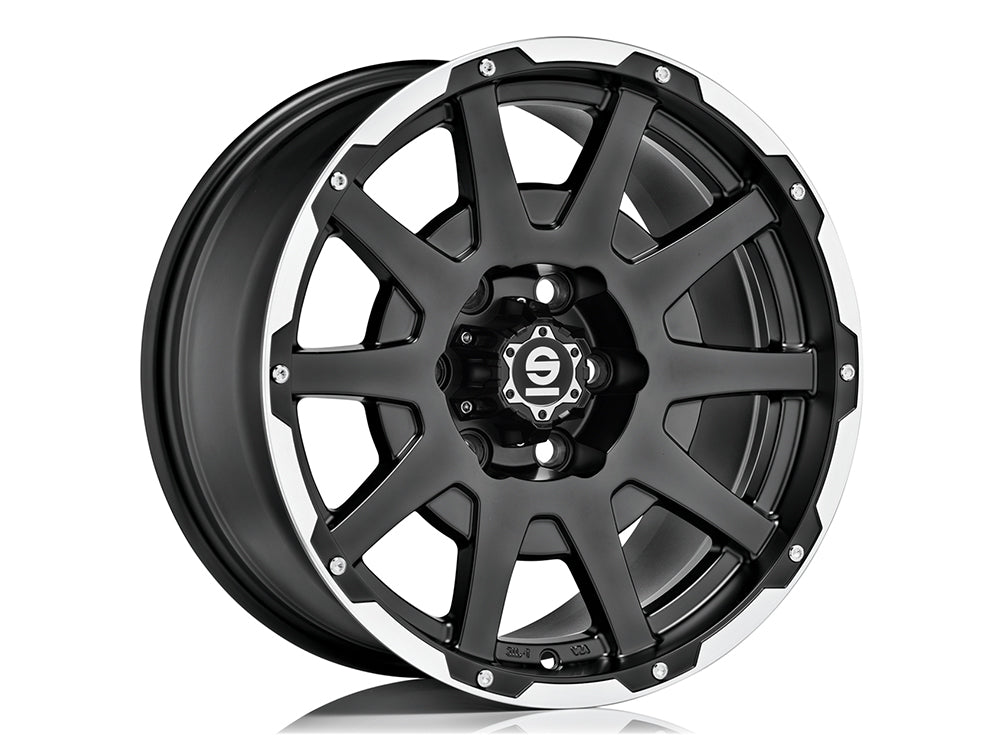 SPARCO DAKAR 7,5x17 ET 25 5x110 SPARCO MATT BLACK LIP POLISHED+RIVETS Single Wheel